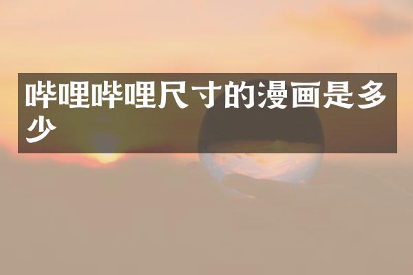 哔哩哔哩尺寸的漫画是多少