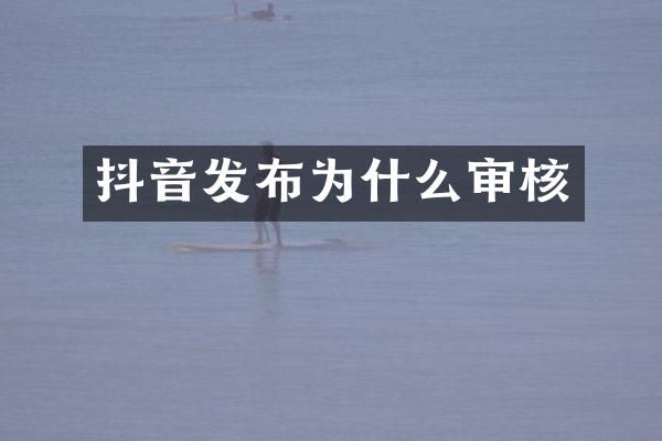 抖音发布为什么审核