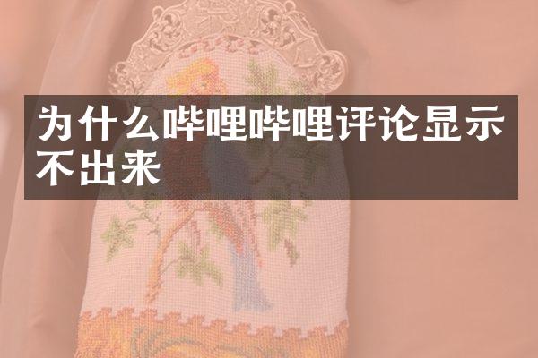 为什么哔哩哔哩评论显示不出来