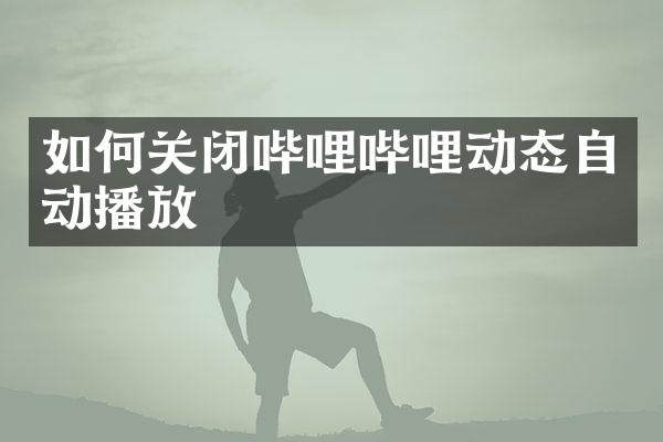 如何关闭哔哩哔哩动态自动播放