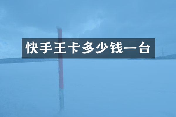 快手王卡多少钱一台