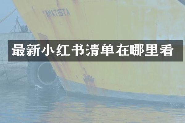 最新小红书清单在哪里看