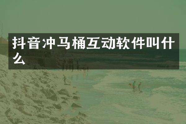 抖音冲马桶互动软件叫什么