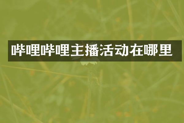 哔哩哔哩主播活动在哪里