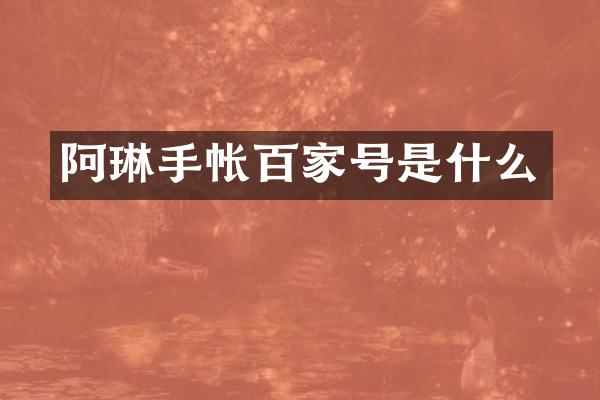 阿琳手帐百家号是什么