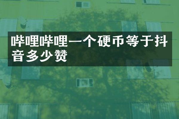 哔哩哔哩一个硬币等于抖音多少赞