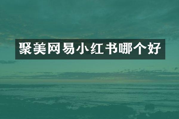 聚美网易小红书哪个好