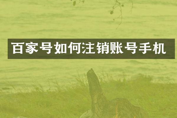 百家号如何注销账号手机