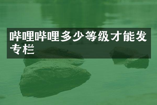 哔哩哔哩多少等级才能发专栏