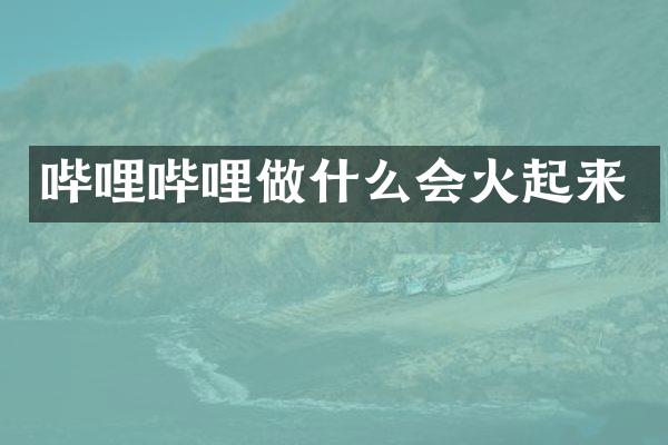 哔哩哔哩做什么会火起来