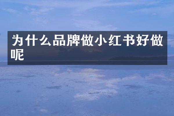 为什么品牌做小红书好做呢