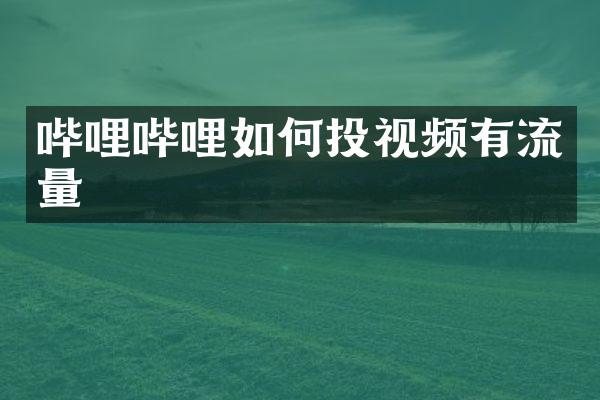 哔哩哔哩如何投视频有流量