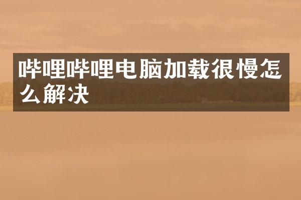 哔哩哔哩电脑加载很慢怎么解决