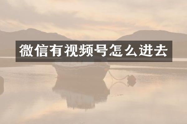微信有视频号怎么进去