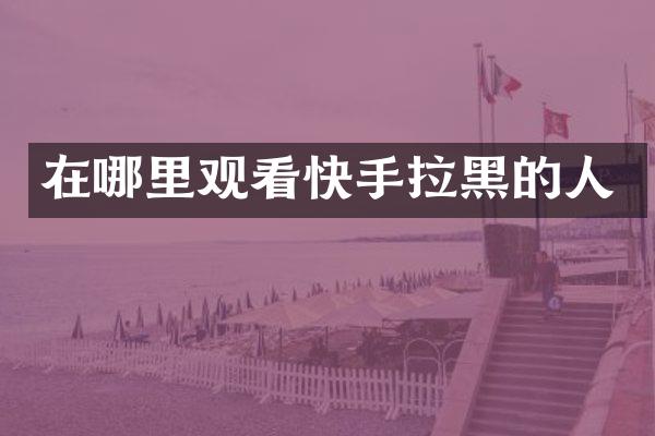 在哪里观看快手拉黑的人