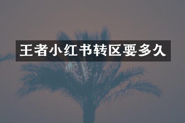 王者小红书转区要多久