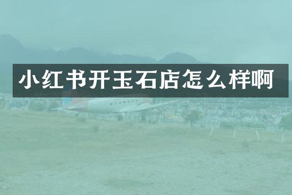 小红书开玉石店怎么样啊