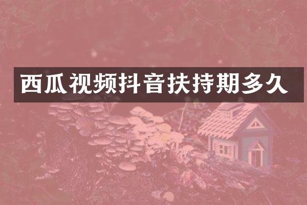 西瓜视频抖音扶持期多久