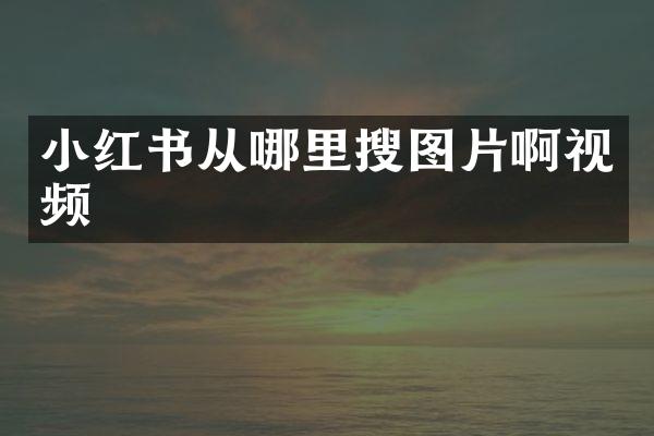 小红书从哪里搜图片啊视频