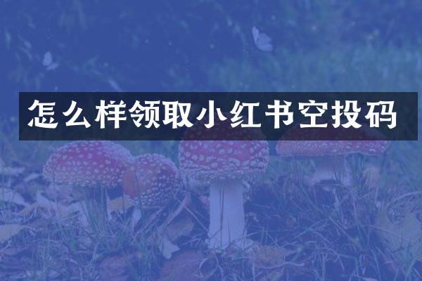 怎么样领取小红书空投码
