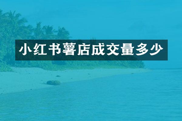 小红书薯店成交量多少