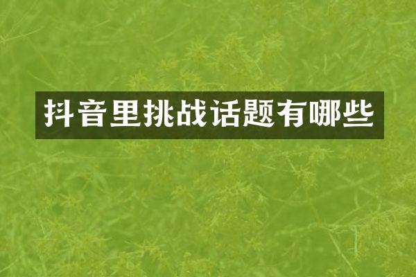 抖音里挑战话题有哪些
