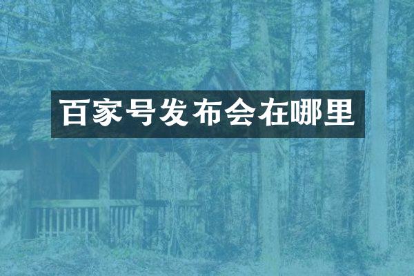 百家号发布会在哪里
