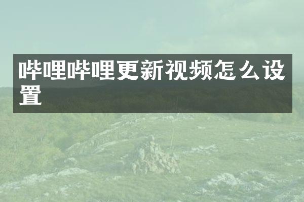 哔哩哔哩更新视频怎么设置