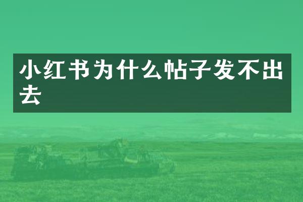 小红书为什么帖子发不出去