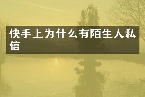 快手上为什么有陌生人私信