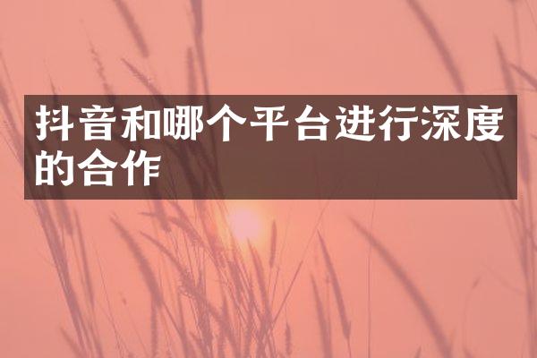 抖音和哪个平台进行深度的合作