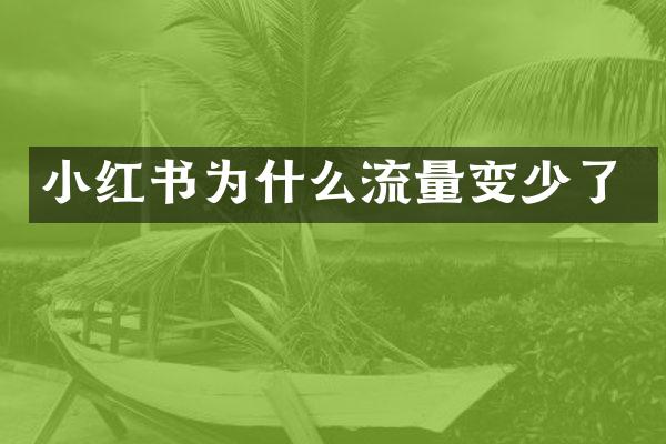 小红书为什么流量变少了