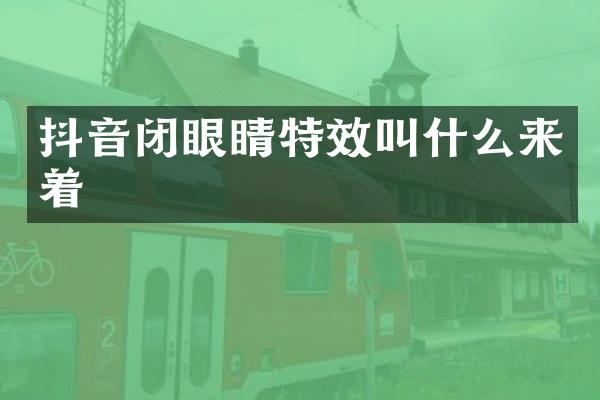 抖音闭眼睛特效叫什么来着