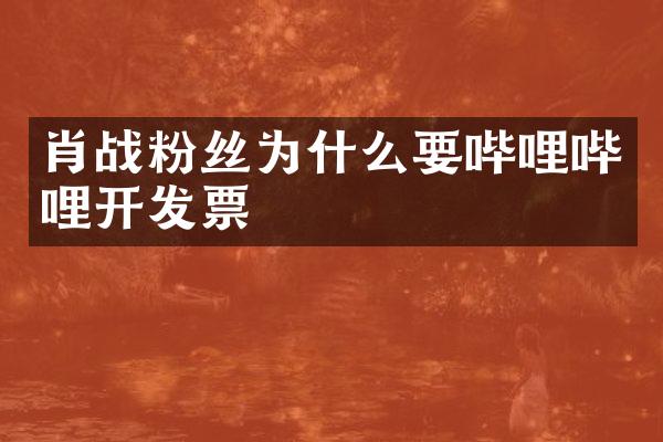 肖战粉丝为什么要哔哩哔哩开发票