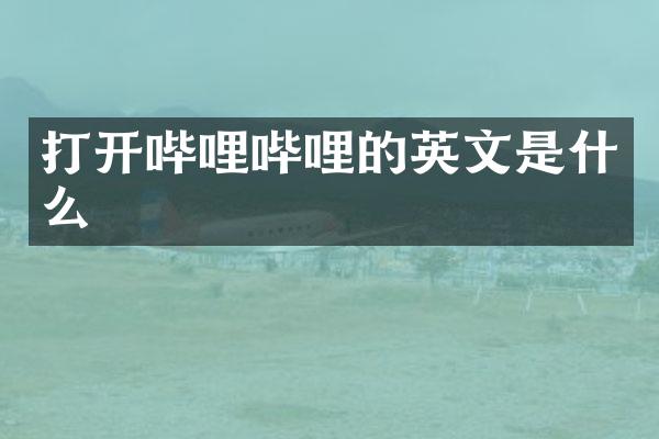 打开哔哩哔哩的英文是什么