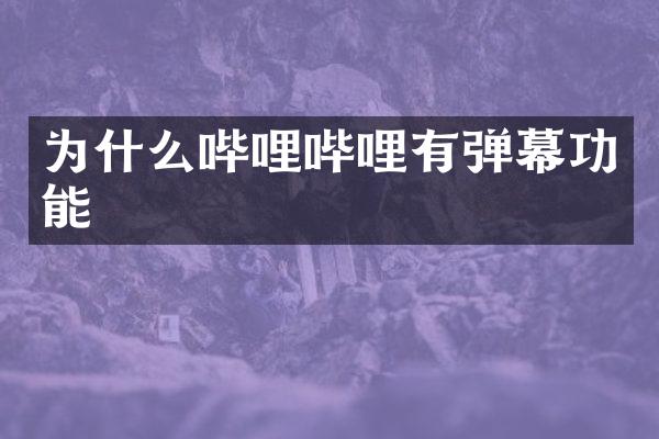为什么哔哩哔哩有弹幕功能