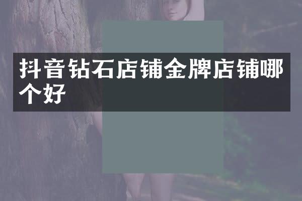 抖音钻石店铺金牌店铺哪个好