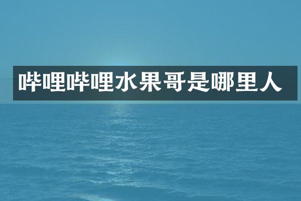 哔哩哔哩水果哥是哪里人