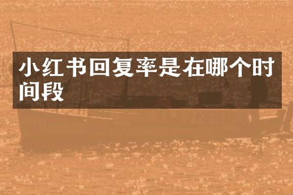 小红书回复率是在哪个时间段