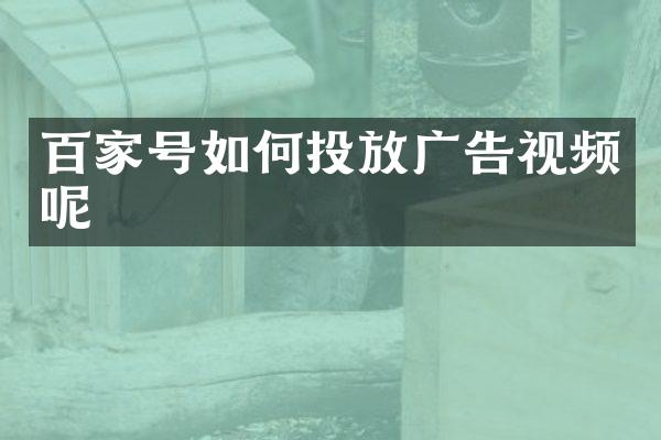 百家号如何投放广告视频呢