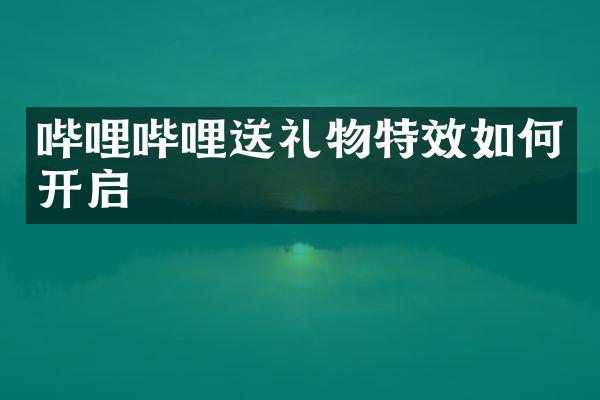 哔哩哔哩送礼物特效如何开启