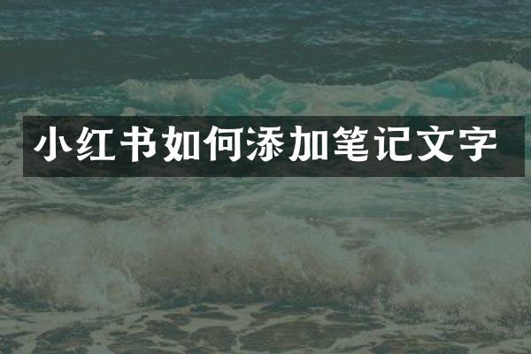 小红书如何添加笔记文字