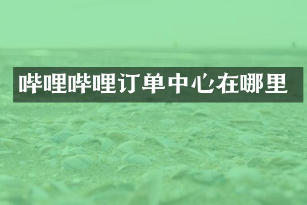 哔哩哔哩订单中心在哪里