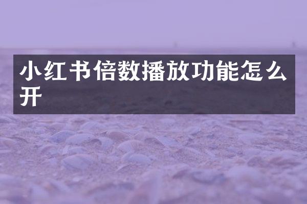 小红书倍数播放功能怎么开