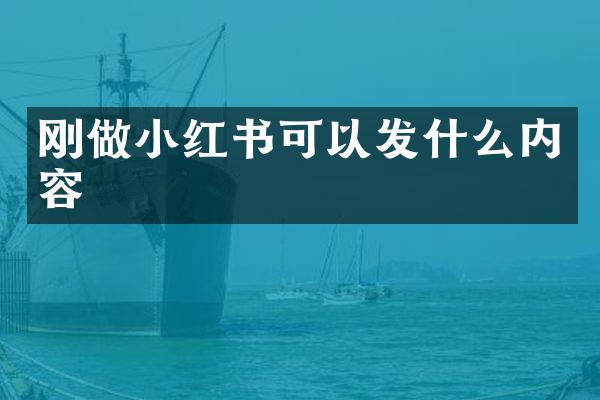 刚做小红书可以发什么内容