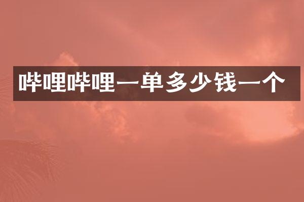 哔哩哔哩一单多少钱一个