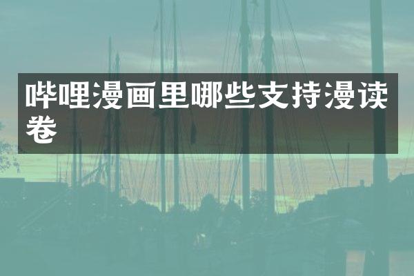 哔哩漫画里哪些支持漫读卷