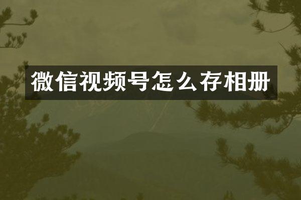 微信视频号怎么存相册