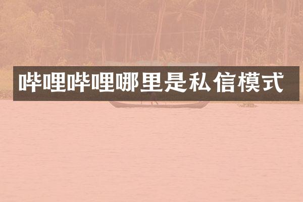 哔哩哔哩哪里是私信模式
