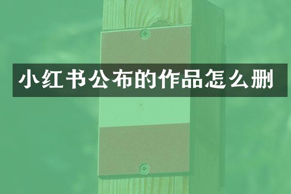 小红书公布的作品怎么删